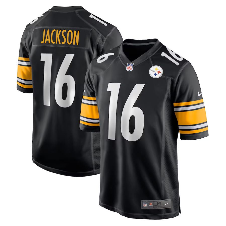 Men Pittsburgh Steelers 16 Josh Jackson Nike Black Game Player NFL Jersey